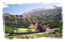 Take a ride on the spectacular railway made of gold, the White Pass & Yukon Route.
